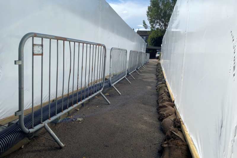 The bridge undergoing it's maintenance during sept 2025